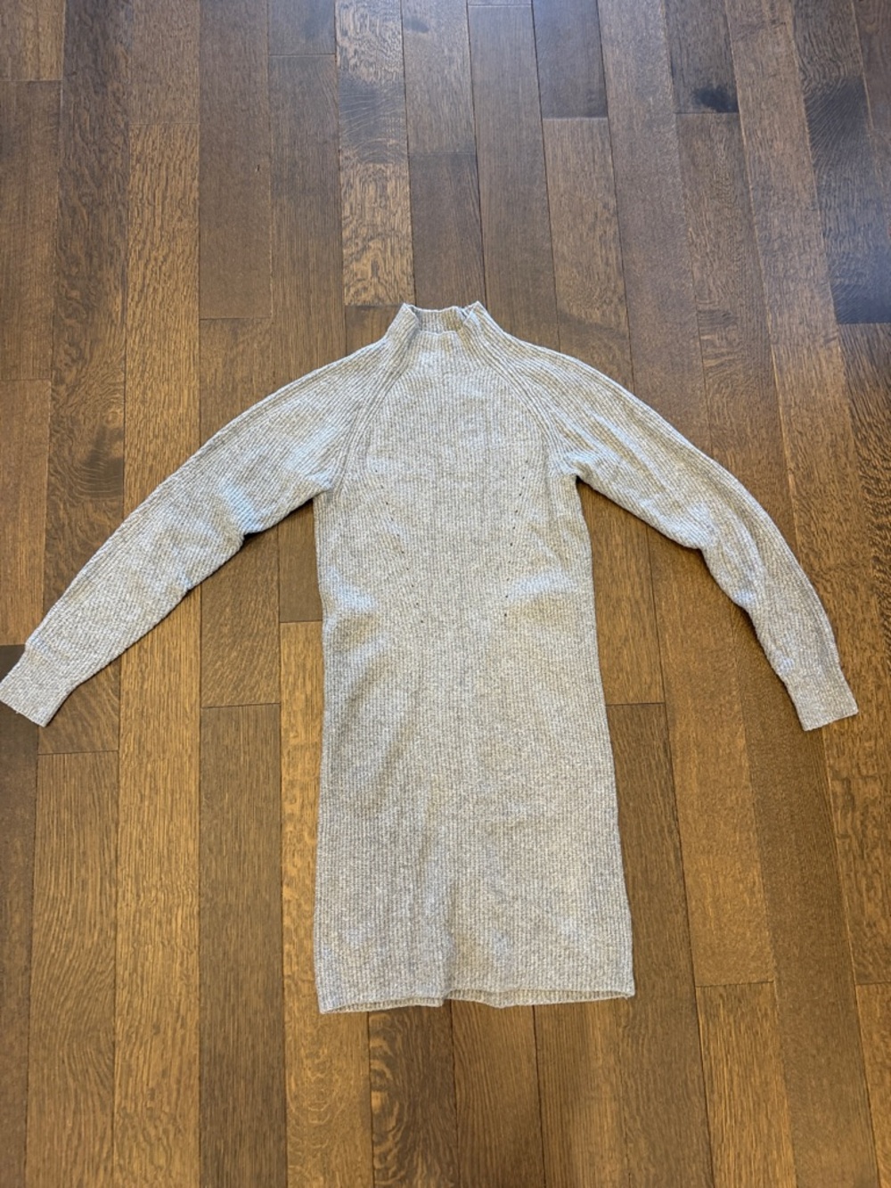 Abercrombie & Fitch Heather Gray Ribbed Mock Neck Sweater Dress